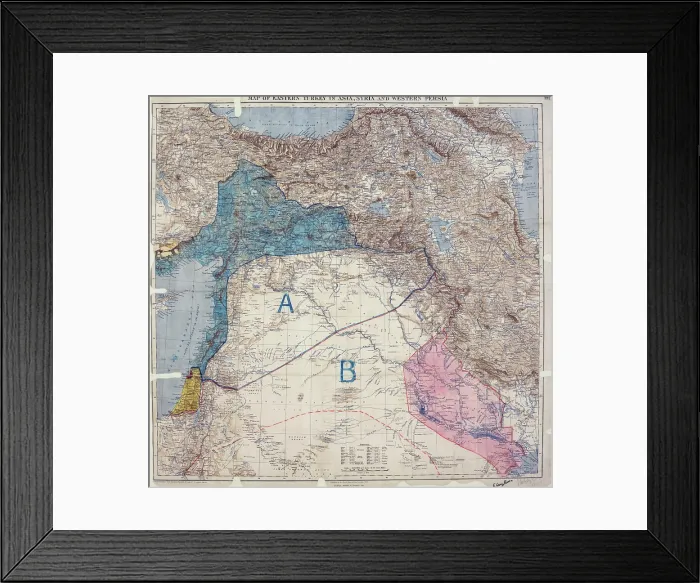 Framed Print : Map showing Eastern Turkey in Asia, Syria and Western Persia, and areas of control and...1916. Creator: Unknown Framed Print : Map showing Eastern Turkey in Asia, Syria and Western Persia, and areas of control and...1916. Creator: Unknown