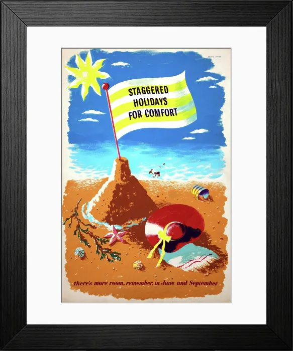 Framed Print : Staggered holidays for comfort. There's more room... WWII poster, between 1939 and 1946 Framed Print : Staggered holidays for comfort. There's more room... WWII poster, between 1939 and 1946
