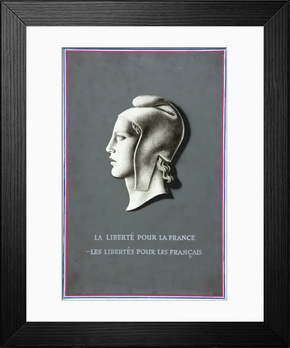 Framed Print : Freedom for France - freedom for the French, World War II poster, 1940. Creator: Unknown. Freedom for France - freedom for the French, World War II poster, 1940 Framed Print : Freedom for France - freedom for the French, World War II poster, 1940. Creator: Unknown. Freedom for France - freedom for the French, World War II poster, 1940