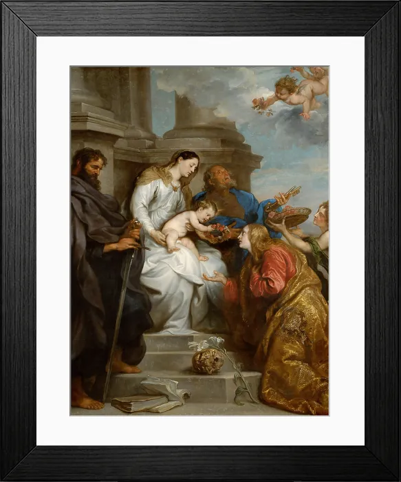 Framed Print : The Coronation of Saint Rosalia (Madonna and Child with Saints Rosalia, Peter and Paul), 1629. Creator: Dyck, Sir Anthony van (1599-1641) Framed Print : The Coronation of Saint Rosalia (Madonna and Child with Saints Rosalia, Peter and Paul), 1629. Creator: Dyck, Sir Anthony van (1599-1641)