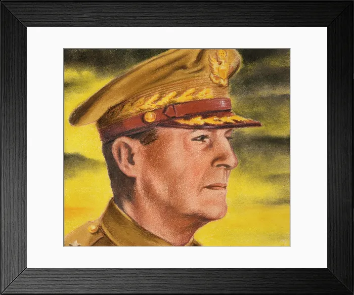 Framed Print : General MacArthur, c1943. Creators: William Timym, Central Office of Information Framed Print : General MacArthur, c1943. Creators: William Timym, Central Office of Information