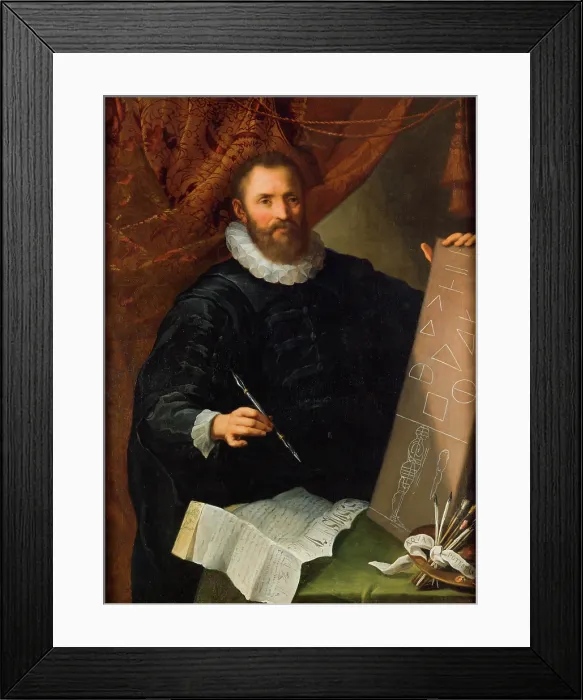 Framed Print : Portrait of Girolamo Muziano, 1695. Creator: Ghezzi, Giuseppe (1634-1721) Framed Print : Portrait of Girolamo Muziano, 1695. Creator: Ghezzi, Giuseppe (1634-1721)