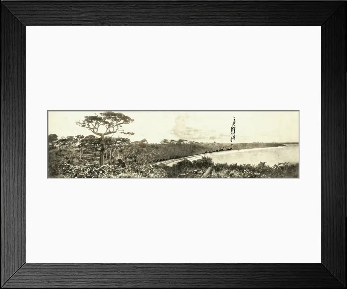 Framed Print : View from Ruins of Takoradi Fort looking Northward over Takoradi small bay and route... 1920. Creator: Unknown Framed Print : View from Ruins of Takoradi Fort looking Northward over Takoradi small bay and route... 1920. Creator: Unknown