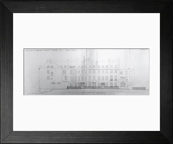 Framed Print : Illustration showing proposed alterations and additions to 10, 11, 12 Downing Street, 1958. Creator: Raymond Erith Framed Print : Illustration showing proposed alterations and additions to 10, 11, 12 Downing Street, 1958. Creator: Raymond Erith