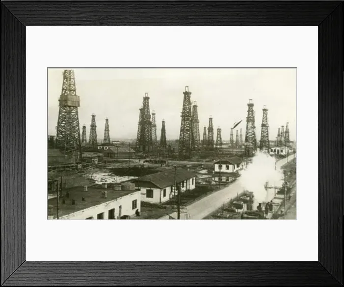 Framed Print : The Kaganovich oilfield outside Baku, 1940. Creators: Air Ministry, Royal Air Force Framed Print : The Kaganovich oilfield outside Baku, 1940. Creators: Air Ministry, Royal Air Force