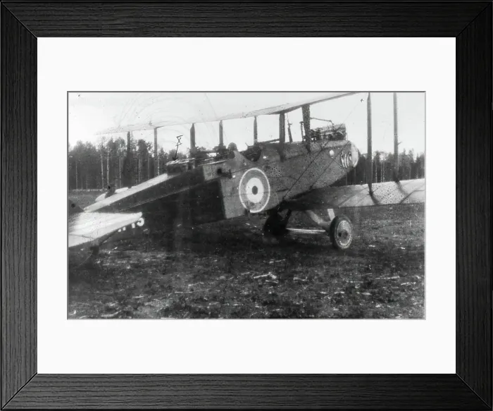 Framed Print : The first DH9 aircraft to take off from Obozerskaya airfield carrying M Bombs, 27 August 1919. Creator: Unknown Framed Print : The first DH9 aircraft to take off from Obozerskaya airfield carrying M Bombs, 27 August 1919. Creator: Unknown
