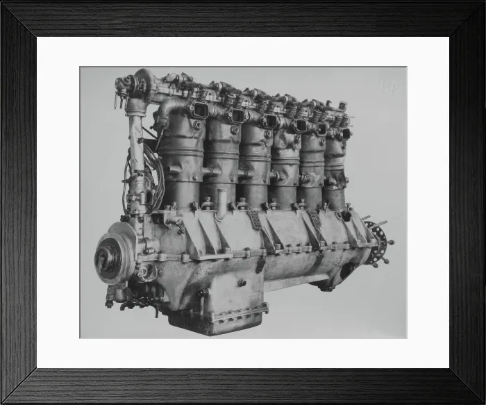 Framed Print : Basse & Selve BuS IV aircraft engine (German) from World War 1, exhaust side, 1918. Creator: Air Ministry Framed Print : Basse & Selve BuS IV aircraft engine (German) from World War 1, exhaust side, 1918. Creator: Air Ministry