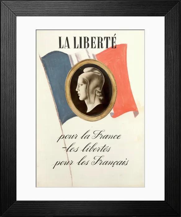Framed Print : Freedom for France - freedom for the French, World War II poster, 1940. Creator: Unknown. Freedom for France - freedom for the French, World War II poster, 1940 Framed Print : Freedom for France - freedom for the French, World War II poster, 1940. Creator: Unknown. Freedom for France - freedom for the French, World War II poster, 1940