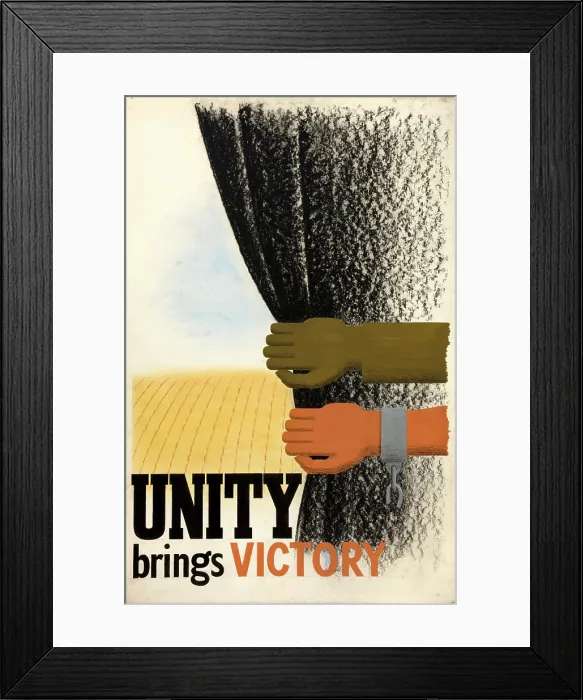 Framed Print : Unity brings victory, World War II poster, between 1939 and 1946 Framed Print : Unity brings victory, World War II poster, between 1939 and 1946