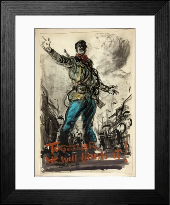 Framed Print : Together we will finish it, World War II poster, between 1939 and 1946 Framed Print : Together we will finish it, World War II poster, between 1939 and 1946