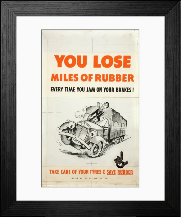 Framed Print : You lose miles of rubber every time you jam on your brakes Framed Print : You lose miles of rubber every time you jam on your brakes