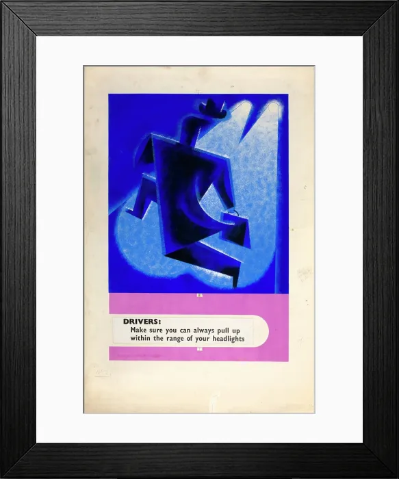 Framed Print : Drivers - make sure you can always pull up within... WWII road safety poster, between 1939-1946 Framed Print : Drivers - make sure you can always pull up within... WWII road safety poster, between 1939-1946