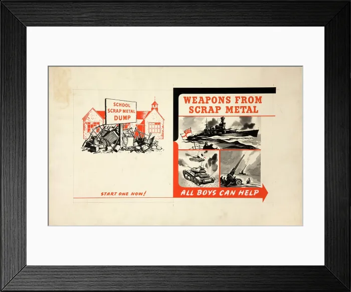Framed Print : School scrap metal dump - start one now! Weapons from... WWII poster, between 1939 and 1946 Framed Print : School scrap metal dump - start one now! Weapons from... WWII poster, between 1939 and 1946