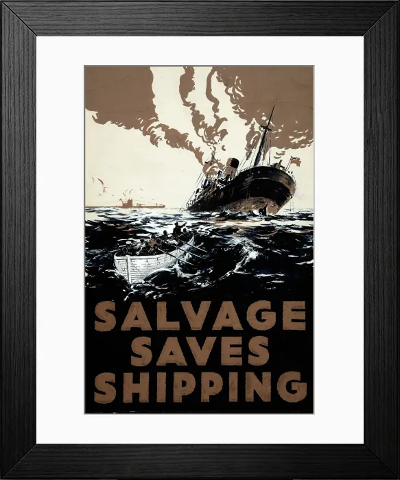 Framed Print : Salvage saves Shipping, World War II poster, between 1939 and 1946 Framed Print : Salvage saves Shipping, World War II poster, between 1939 and 1946