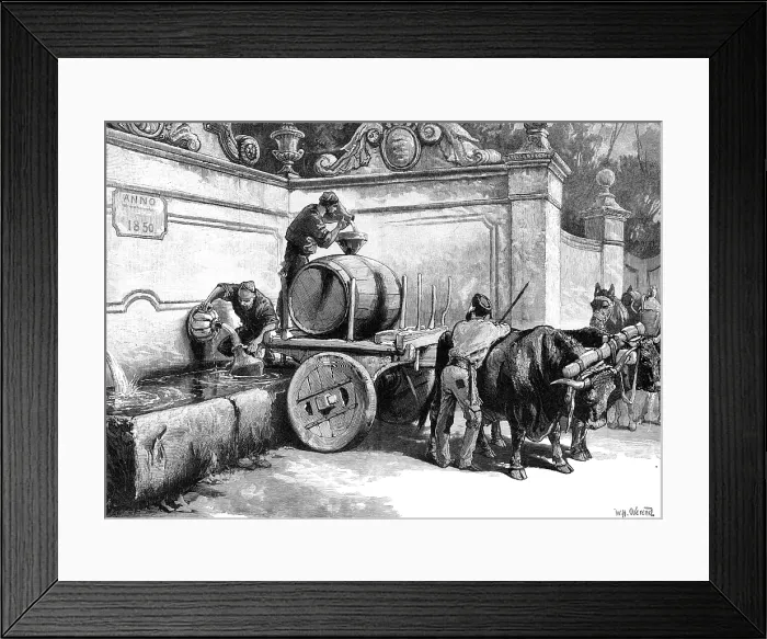 Framed Print : Fountain at Cintra, near Lisbon, 1883. Creator: Unknown Framed Print : Fountain at Cintra, near Lisbon, 1883. Creator: Unknown
