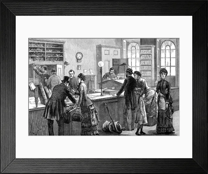 Framed Print : The Lost Property Office, Metropolitan Police Department, Scotland-Yard, 1883. Creator: Unknown Framed Print : The Lost Property Office, Metropolitan Police Department, Scotland-Yard, 1883. Creator: Unknown