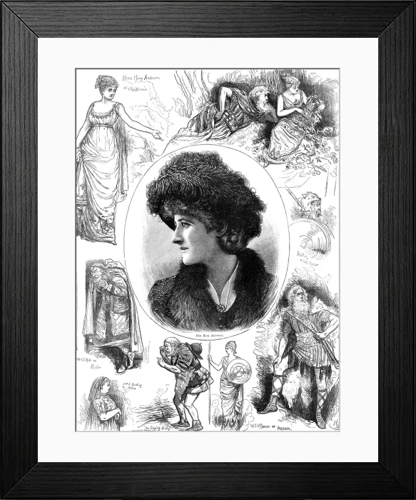 Framed Print : Sketches from 'Ingomar' at the Lyceum Theatre, 1883. Creator: Unknown Framed Print : Sketches from 'Ingomar' at the Lyceum Theatre, 1883. Creator: Unknown