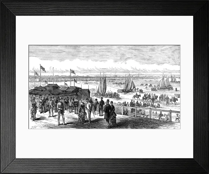 Framed Print : The British Association at Southport: the Sands and Pier, 1883. Creator: Unknown Framed Print : The British Association at Southport: the Sands and Pier, 1883. Creator: Unknown