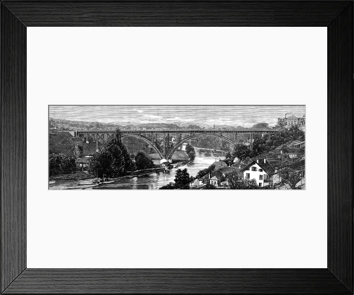 Framed Print : New bridge over the Aar, at Berne, Switzerland, 1883. Creator: Unknown Framed Print : New bridge over the Aar, at Berne, Switzerland, 1883. Creator: Unknown
