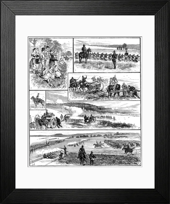 Framed Print : Sketches of the German Army Manoeuvres, 1883. Creator: Unknown Framed Print : Sketches of the German Army Manoeuvres, 1883. Creator: Unknown