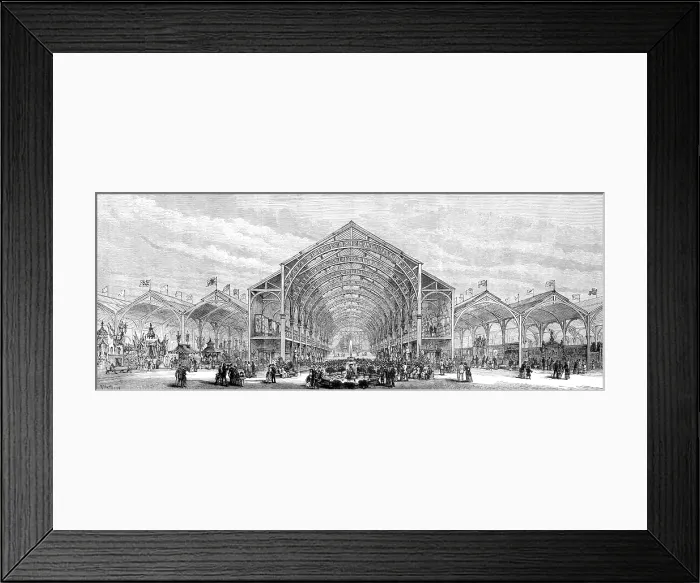 Framed Print : The Irish Industrial Exhibition at Cork: interior sectional view, 1883. Creator: Unknown Framed Print : The Irish Industrial Exhibition at Cork: interior sectional view, 1883. Creator: Unknown
