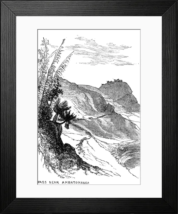 Framed Print : Sketches in Madagascar: pass near Ambatomanga, 1883. Creator: Unknown Framed Print : Sketches in Madagascar: pass near Ambatomanga, 1883. Creator: Unknown