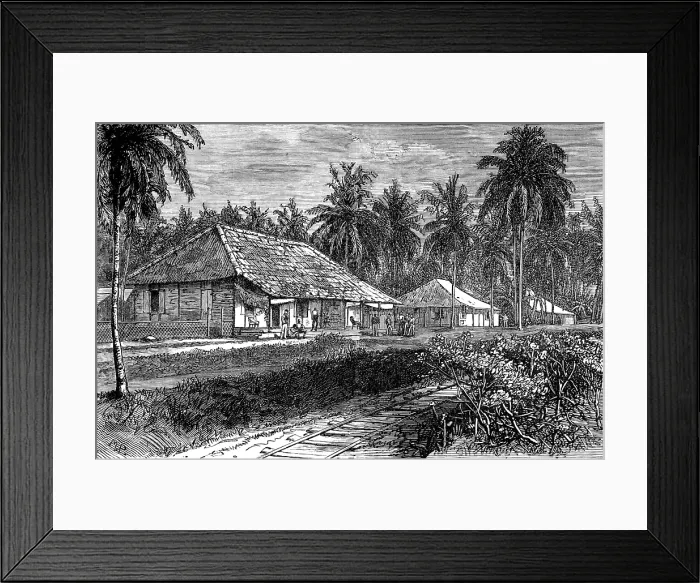 Framed Print : Dwellings of Europeans employed at the Stone Quarries of Merak, 1883. Creator: Unknown Framed Print : Dwellings of Europeans employed at the Stone Quarries of Merak, 1883. Creator: Unknown