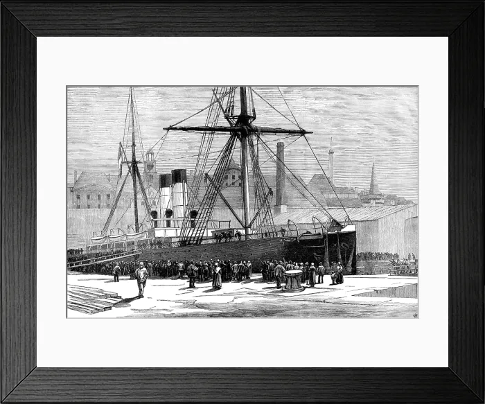 Framed Print : The French transatlantic steam-ship Saint Germain, ...after the collision at sea, 1883. Creator: Unknown Framed Print : The French transatlantic steam-ship Saint Germain, ...after the collision at sea, 1883. Creator: Unknown