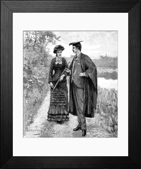 Framed Print : They met there on the evening of Adair's return from Haredale College, 1883. Creator: R. Taylor. They met there on the evening of Adair's return from Haredale College, 1883 Framed Print : They met there on the evening of Adair's return from Haredale College, 1883. Creator: R. Taylor. They met there on the evening of Adair's return from Haredale College, 1883