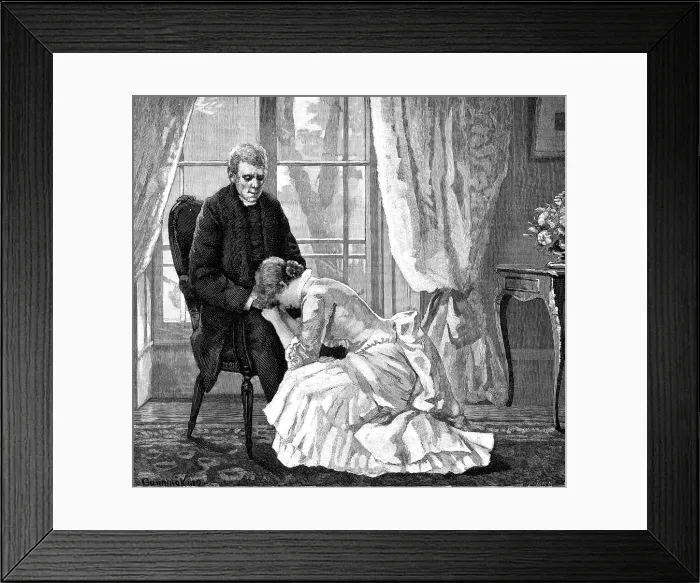 Framed Print : 'Don't speak to me like that, guardian, I am not worthy of it, ' cried the unhappy Sophy... 1883. Creator: R