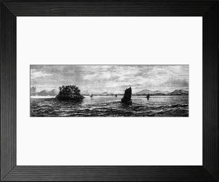 Framed Print : The Straits of Sunda, as seen after leaving Anjer, 1883. Creator: Unknown Framed Print : The Straits of Sunda, as seen after leaving Anjer, 1883. Creator: Unknown