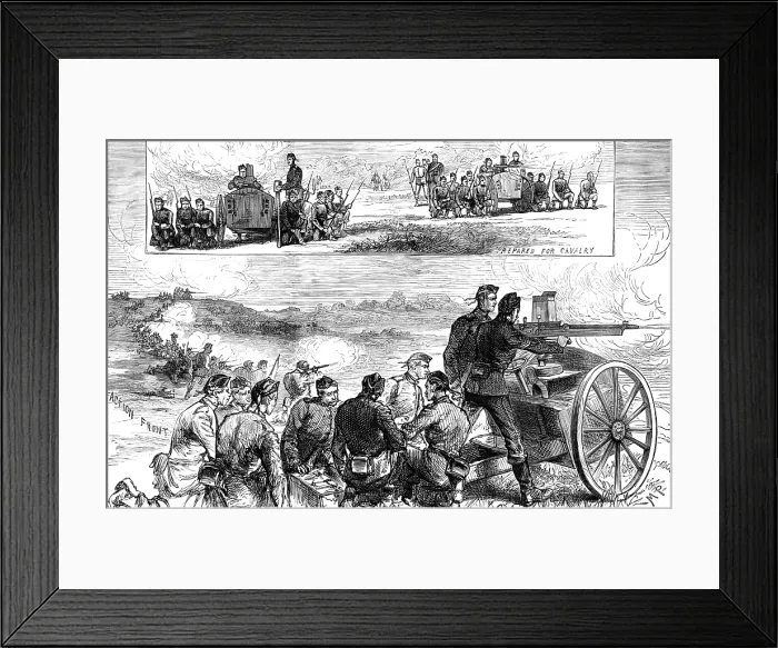 Framed Print : The Nordenfeldt Guns at Aldershott, 1883. Creator: Unknown Framed Print : The Nordenfeldt Guns at Aldershott, 1883. Creator: Unknown