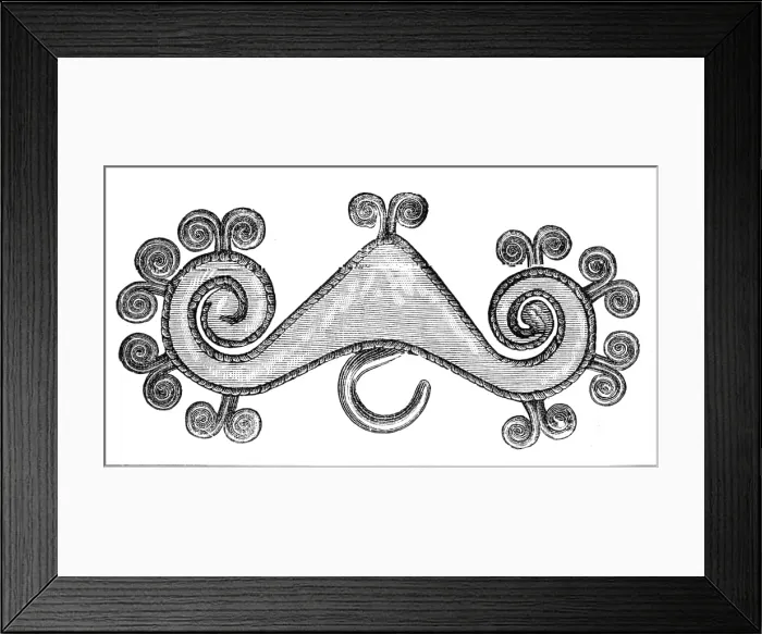 Framed Print : Gold ornaments from the graves of the Incas of Peru - buckle (of true Inca type), 1883. Creator: Unknown Framed Print : Gold ornaments from the graves of the Incas of Peru - buckle (of true Inca type), 1883. Creator: Unknown