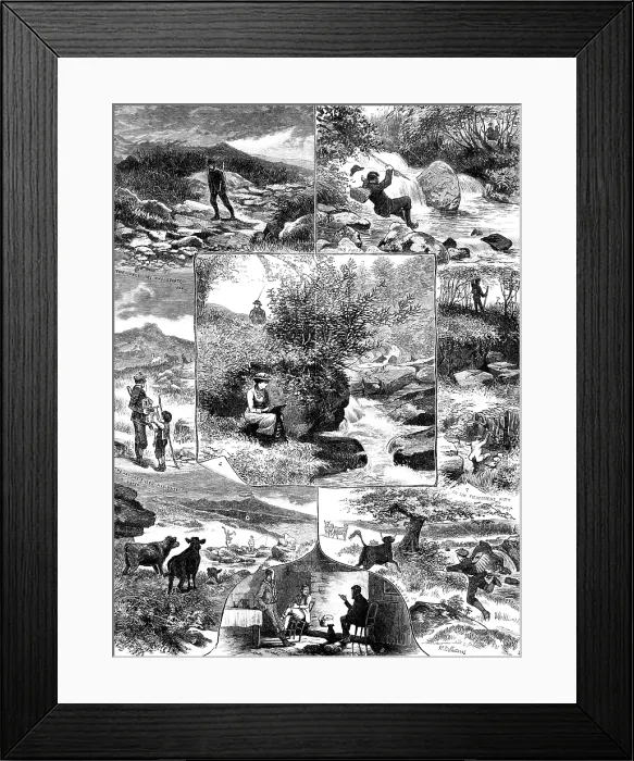Framed Print : A Day's Fishing on the Teign, 1883. Creator: Unknown. A Day's Fishing on the Teign, 1883. Creator: Unknown Framed Print : A Day's Fishing on the Teign, 1883. Creator: Unknown. A Day's Fishing on the Teign, 1883. Creator: Unknown