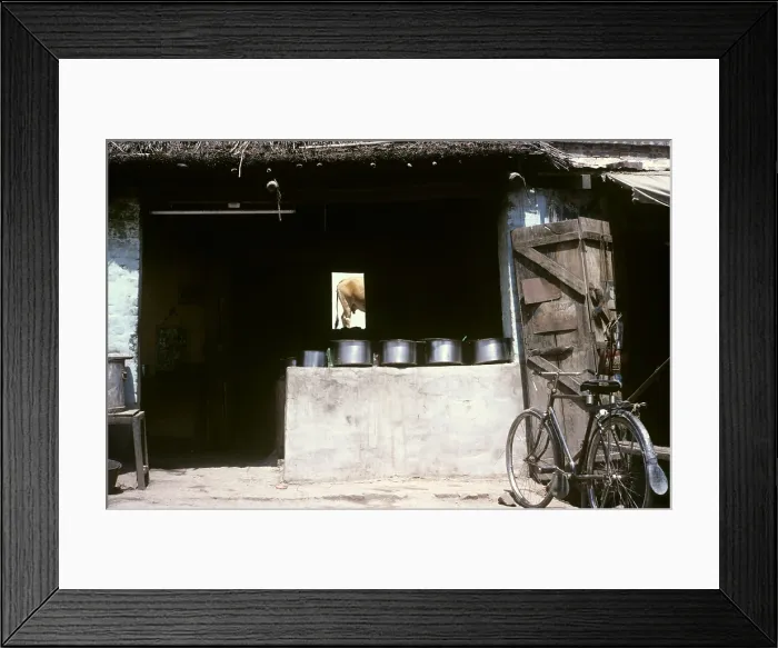 Framed Print : Roadside restaurant, India, 1988. Creator: Amanda Waite