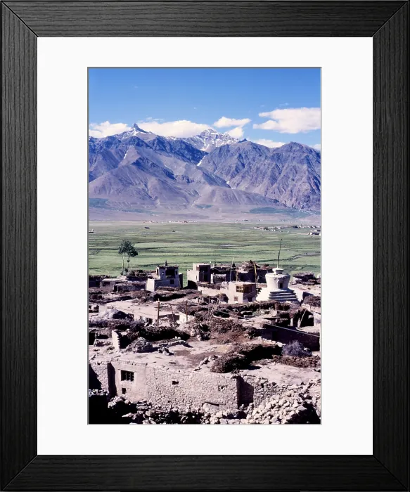 Framed Print : Stupa and mountains, Padum, Ladakh, India, 1988. Creator: Amanda Waite Framed Print : Stupa and mountains, Padum, Ladakh, India, 1988. Creator: Amanda Waite