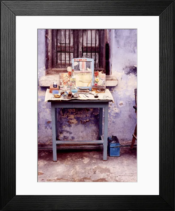Framed Print : Barber's shop, Rajasthan, India, 1988. Creator: Amanda Waite. Barber's shop, Rajasthan, India, 1988. Creator: Amanda Waite Framed Print : Barber's shop, Rajasthan, India, 1988. Creator: Amanda Waite. Barber's shop, Rajasthan, India, 1988. Creator: Amanda Waite