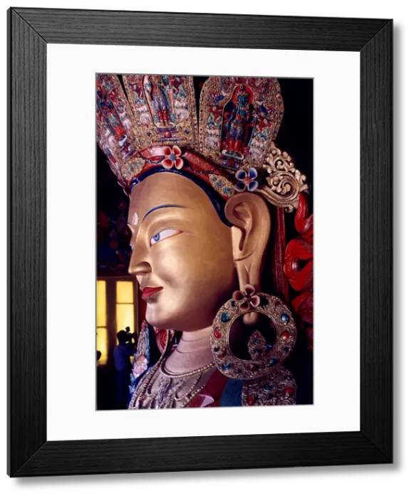 Framed Print : Giant gold Maitreya Buddha statue, Thiksey Monastery, Ladakh, India, 1988. Creator: Amanda Waite Framed Print : Giant gold Maitreya Buddha statue, Thiksey Monastery, Ladakh, India, 1988. Creator: Amanda Waite