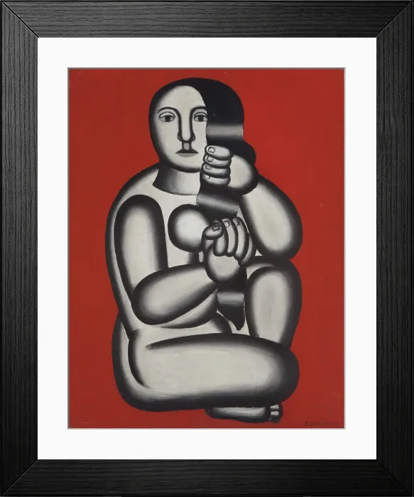 Framed Print : Femme sur fond rouge, 1927. Creator: Fernand Leger Framed Print : Femme sur fond rouge, 1927. Creator: Fernand Leger