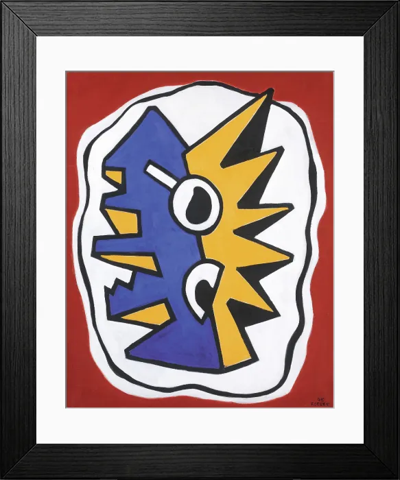Framed Print : Composition sur fond rouge, 1945. Creator: Fernand Leger Framed Print : Composition sur fond rouge, 1945. Creator: Fernand Leger