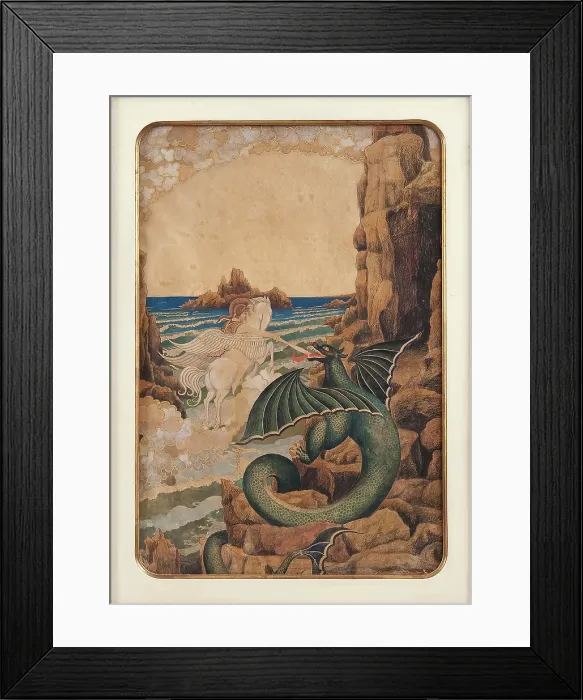 Framed Print : Saint George Killing the Dragon, 1916. Creator: Nikolay Kalmakov Framed Print : Saint George Killing the Dragon, 1916. Creator: Nikolay Kalmakov