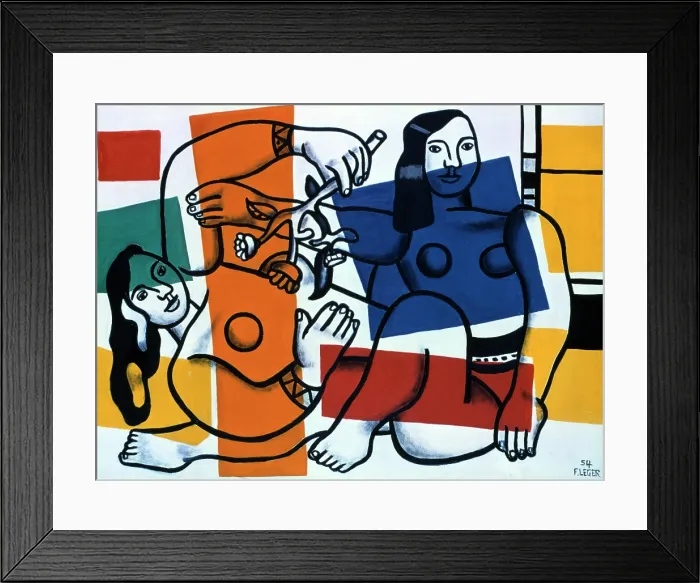 Framed Print : Two Women Holding Flowers, 1954. Creator: Fernand Leger. Two Women Holding Flowers, 1954. Creator: Fernand Leger