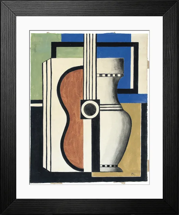 Framed Print : Composition with a Guitar, early 20th century. Creator: Fernand Leger Framed Print : Composition with a Guitar, early 20th century. Creator: Fernand Leger
