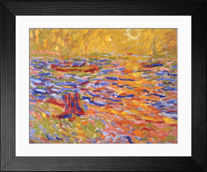 Framed Print : River landscape, c. 1907. Creator: Max Pechstein Framed Print : River landscape, c. 1907. Creator: Max Pechstein