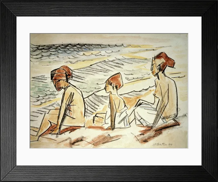Framed Print : On the Beach, 1919. Creator: Max Pechstein. On the Beach, 1919. Creator: Max Pechstein Framed Print : On the Beach, 1919. Creator: Max Pechstein. On the Beach, 1919. Creator: Max Pechstein