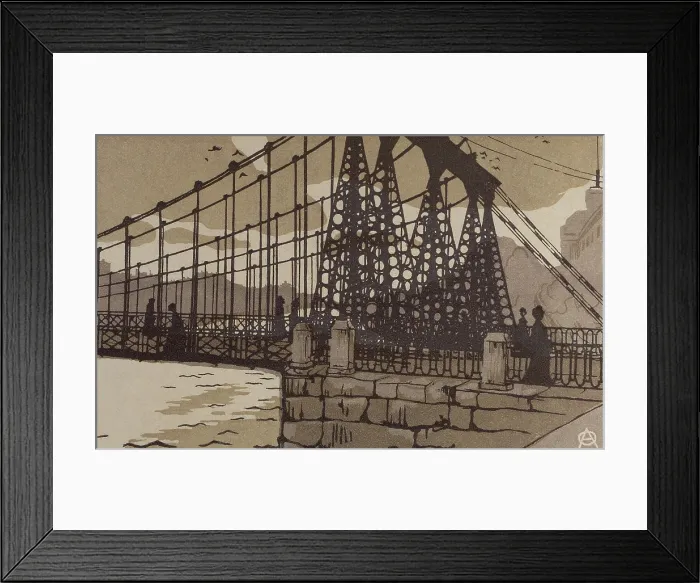 Framed Print : The Chain Bridge in Saint Petersburg, Early 20th cen.. Creator: Anna Petrovna Ostroumova-Lebedeva Framed Print : The Chain Bridge in Saint Petersburg, Early 20th cen.. Creator: Anna Petrovna Ostroumova-Lebedeva