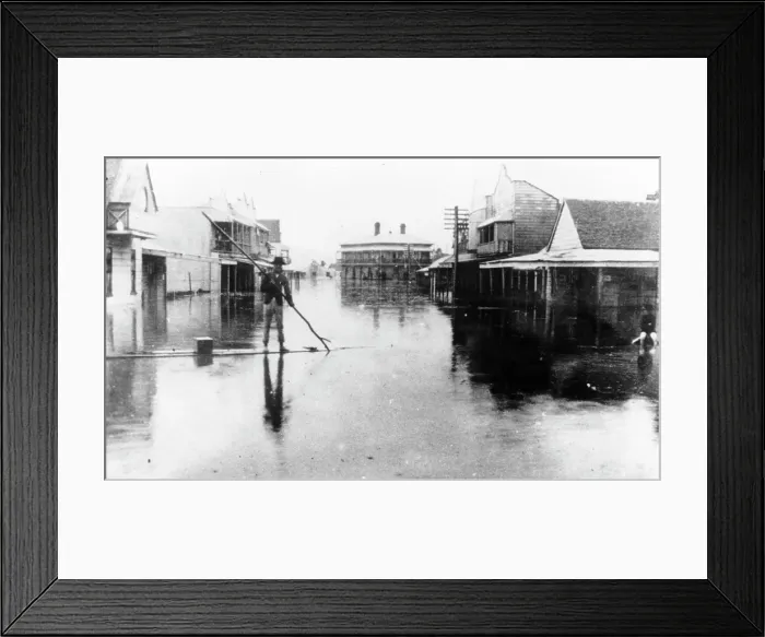 Framed Print : Ann Street, Fortitude Valley, 1893, Flood. Creator: James Clark Framed Print : Ann Street, Fortitude Valley, 1893, Flood. Creator: James Clark