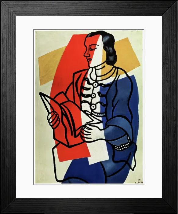 Framed Print : Reading (portrait of Nadia Leger, the artist's wife), 1949. Creator: Fernand Leger. Reading (portrait of Nadia Leger, the artist's wife), 1949 Framed Print : Reading (portrait of Nadia Leger, the artist's wife), 1949. Creator: Fernand Leger. Reading (portrait of Nadia Leger, the artist's wife), 1949