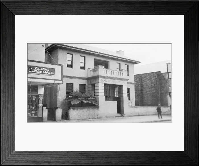 Framed Print : Bank of Australasia, Smith Street, Kempsey, New South Wales, 1935. Creator: Jack Bain Framed Print : Bank of Australasia, Smith Street, Kempsey, New South Wales, 1935. Creator: Jack Bain