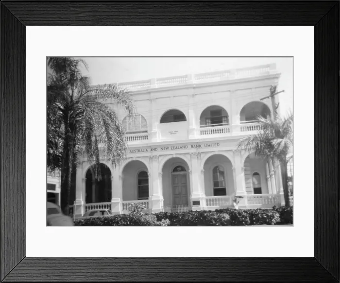 Framed Print : ANZ Bank, Formerly - Union Bank, corner of Denham and Flinders Streets, Townsville, Queensland, 1955 Creator: Jack Bain Framed Print : ANZ Bank, Formerly - Union Bank, corner of Denham and Flinders Streets, Townsville, Queensland, 1955 Creator: Jack Bain